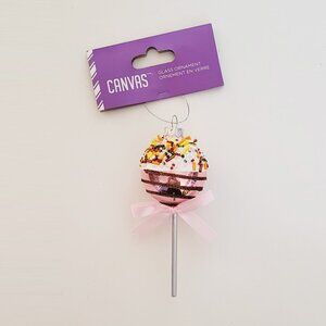 Canvas Vintage-Like Glass Cakepop Ornament - NWT